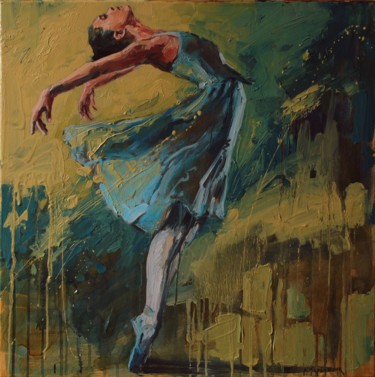 Painting titled "Ballerina" by Marcin Mikołajczak, Original Artwork, Oil