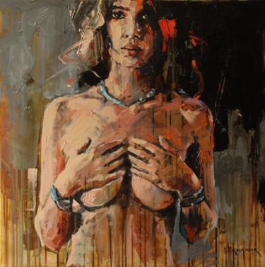 Painting titled "Into temptation" by Marcin Mikołajczak, Original Artwork, Oil