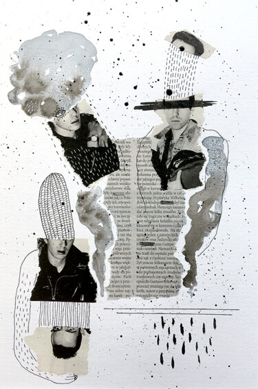 Коллажи под названием "Scalp, collage" - Marcin Waska, Подлинное произведение искусства, Коллажи