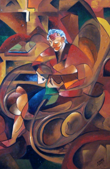 Pittura intitolato "SENHORA EM CADEIRA…" da Marcio Bracali, Opera d'arte originale, Acrilico
