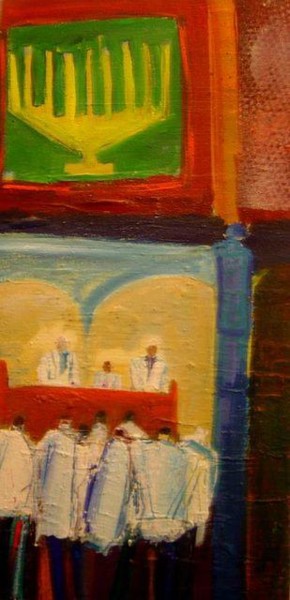 Painting titled "INTERIEUR DE SYNAGO…" by Marc Levy, Original Artwork