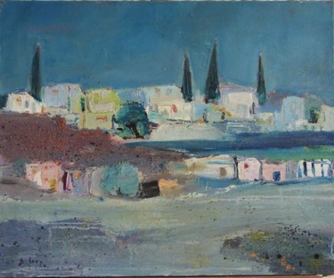 Peinture intitulée "Paysage marocain" par Marc Levy, Œuvre d'art originale