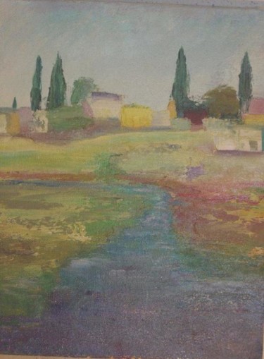 Peinture intitulée "Reflets du fleuve" par Marc Levy, Œuvre d'art originale