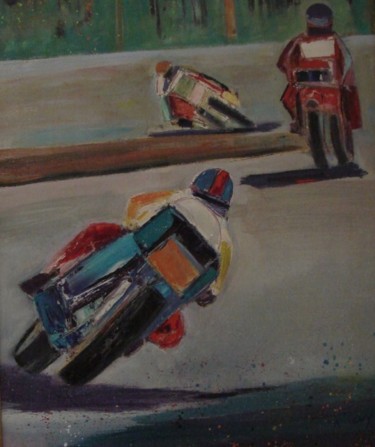 Peinture intitulée "MOTO: TRIO DE TETE" par Marc Levy, Œuvre d'art originale