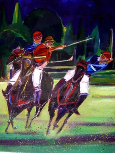 Painting titled "POLO NOCTURNE" by Marc Levy, Original Artwork