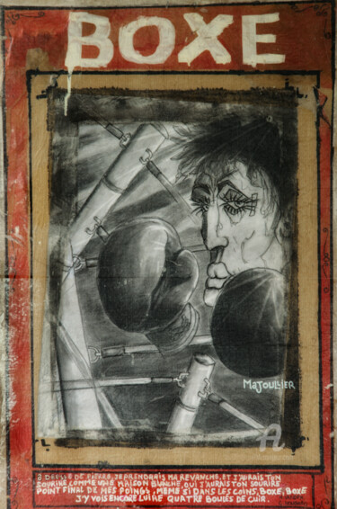 Ζωγραφική με τίτλο "Hommage à Nougaro" από Marc Majoullier, Αυθεντικά έργα τέχνης, Μελάνι