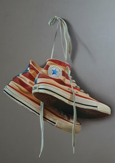 Painting titled "Converse All Star" by Marco Amore, Original Artwork, Oil