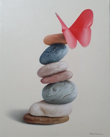 Картина под названием "Origami (Butterfly)" - Marco Amore, Подлинное произведение искусства, Масло Установлен на Деревянная…