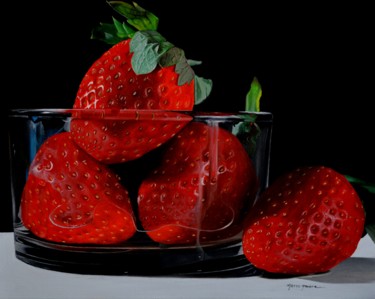 Painting titled "Fragole" by Marco Amore, Original Artwork
