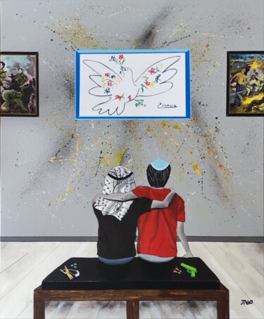 Картина под названием "L'espoir" - Marco Andreani-Durieux (M.A-D), Подлинное произведение искусства, Акрил Установлен на Дер…