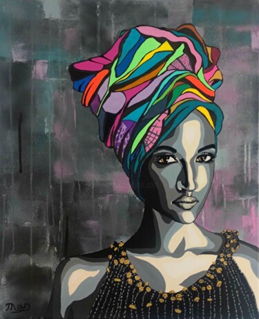 Painting titled "Imany" by Marco Andreani-Durieux (M.A-D), Original Artwork, Acrylic