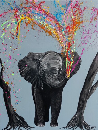 Malerei mit dem Titel "Colorful spray" von Marco Andreani-Durieux (M.A-D), Original-Kunstwerk, Acryl