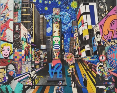 Картина под названием "Times Squ'art" - Marco Andreani-Durieux (M.A-D), Подлинное произведение искусства, Акрил Установлен н…