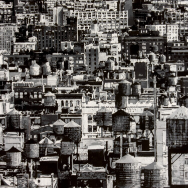 Pintura intitulada "New York Rooftops" por Marco Barberio, Obras de arte originais, Acrílico Montado em Armação em madeira