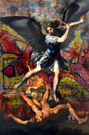 Pintura intitulada "I WAS AN ATHEIST" por Marco Battaglini, Obras de arte originais, Acrílico