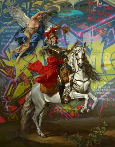 Pittura intitolato "SIC PARVIS MAGNA" da Marco Battaglini, Opera d'arte originale, Acrilico