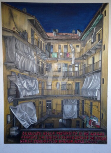 Pittura intitolato "Immerso-nel-sogno-c…" da Marco Bonina, Opera d'arte originale, Olio