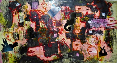 Pintura intitulada "Seres da Textura" por Marco Bulhões, Obras de arte originais, Acrílico