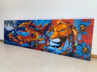 Pintura titulada "Mural" por Marco Charana, Obra de arte original, Oleo Montado en Bastidor de camilla de madera