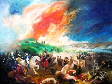 Painting titled "Austerlitz" by Marco Dalès, Original Artwork, Oil Mounted on Wood Stretcher frame
