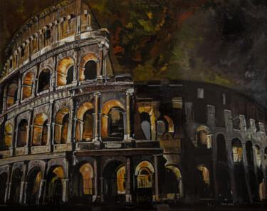Peinture intitulée "Une nuit au Colisée" par Marco Dalès, Œuvre d'art originale, Huile Monté sur Châssis en bois