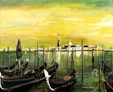 Peinture intitulée "Venise" par Marco Dalès, Œuvre d'art originale, Huile Monté sur Châssis en bois