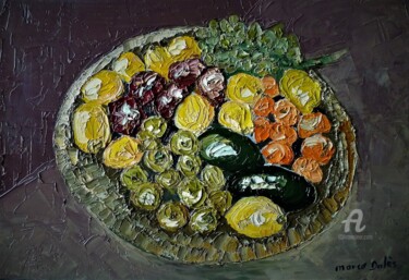 Painting titled "Au fruits" by Marco Dalès, Original Artwork, Oil