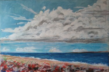 Pittura intitolato "mare in primavera" da Marco Longoni, Opera d'arte originale, Acrilico