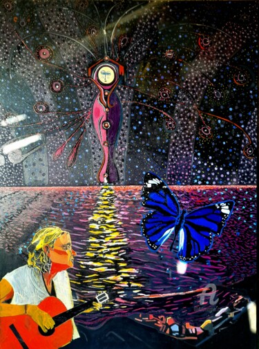 Peinture intitulée "Alojera night" par Brazza, Œuvre d'art originale, Huile