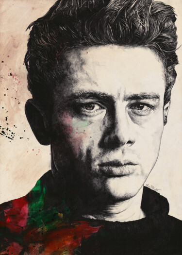 Drawing titled "Giant: James Dean T…" by Marco Paludet, Original Artwork, Graphite