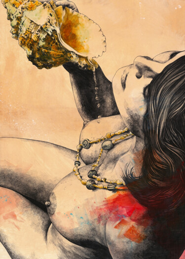 Рисунок под названием "Cracked Pleasures" - Marco Paludet, Подлинное произведение искусства, Карандаш
