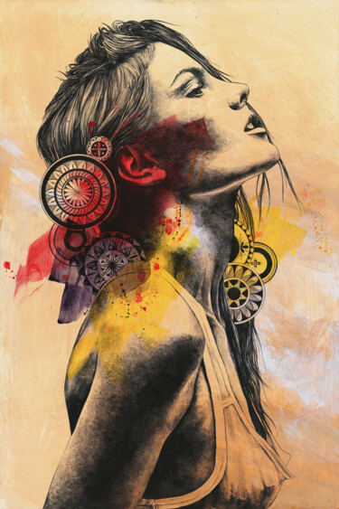 Рисунок под названием "Burnt By The Sun II…" - Marco Paludet, Подлинное произведение искусства, Графит