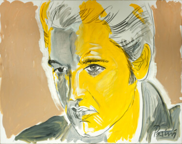 Painting titled "Elvis Presley" by Marco Perini, Original Artwork, Oil Mounted on Wood Stretcher frame