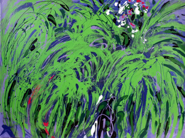 Painting titled "exotic green" by Marco Pessa, Original Artwork, Enamel