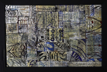 제목이 "SIGNES OF THE TIME"인 미술작품 Marco Scaramuzza로, 원작, 스테인드 글라스 페인팅 목재 패널에 장착됨