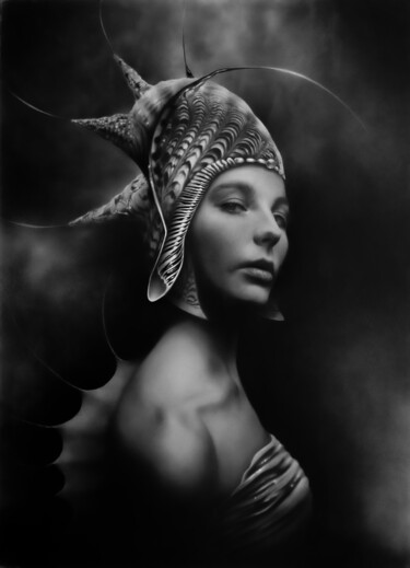 Drawing titled "SYREN" by Marco Tidu, Original Artwork, Charcoal