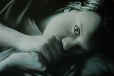 Рисунок под названием "SLEEPLESS" - Marco Tidu, Подлинное произведение искусства, Древесный уголь