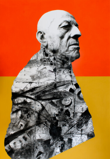 Рисунок под названием "UMARELL" - Marco Tidu, Подлинное произведение искусства, Древесный уголь