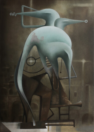 Картина под названием "GLI UCCELLI" - Marco Tidu, Подлинное произведение искусства, Масло