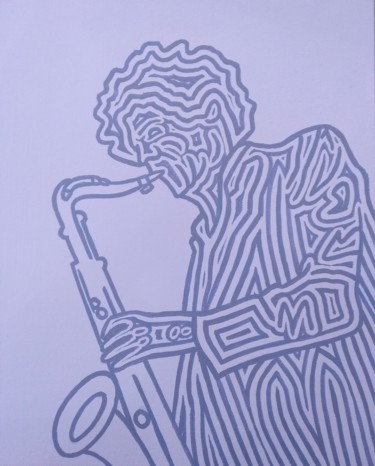 Painting titled "Jazz 0.5" by Marco Ugoni, Original Artwork, Acrylic Mounted on Cardboard