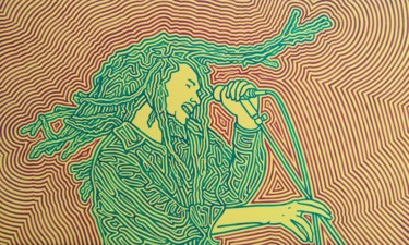 Pintura titulada "Bob Marley" por Marco Ugoni, Obra de arte original, Acrílico Montado en Bastidor de camilla de madera