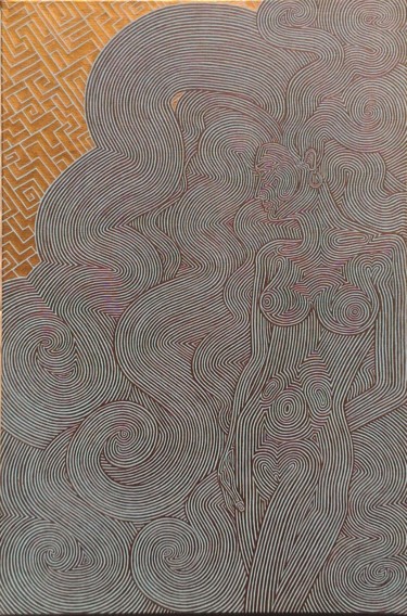 Schilderij getiteld "Complessità femmini…" door Marco Ugoni, Origineel Kunstwerk, Acryl Gemonteerd op Frame voor houten bran…