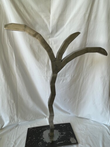 Sculpture titled "Grande Palma Ubriaca" by Marco Villa, Original Artwork, Metals