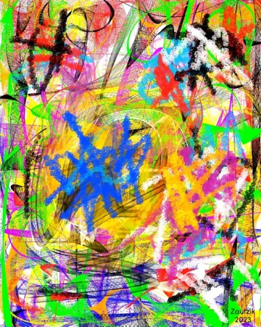 Digitale Kunst mit dem Titel "D009/2023" von Marco Zautzik, Original-Kunstwerk, Digitale Malerei