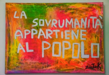 Malerei mit dem Titel "La sovrumanita' app…" von Marco Zautzik, Original-Kunstwerk, Acryl