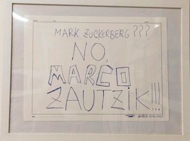 Рисунок под названием "Zuckerberg? No, Zau…" - Marco Zautzik, Подлинное произведение искусства, Шариковая ручка