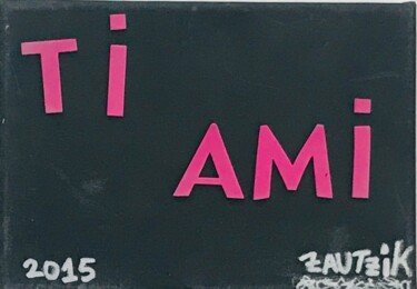 拼贴 标题为“TI AMI (nero)” 由Marco Zautzik, 原创艺术品, 拼贴