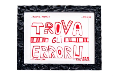 Zeichnungen mit dem Titel "Trova gli erroru" von Marco Zautzik, Original-Kunstwerk, Marker