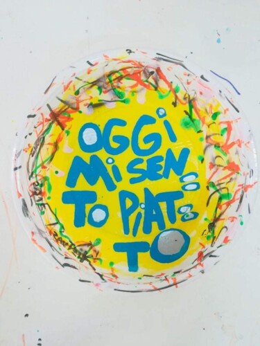 Painting titled "Oggi mi sento piatto" by Marco Zautzik, Original Artwork, Acrylic