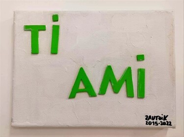 Collages getiteld "Ti ami (verde)" door Marco Zautzik, Origineel Kunstwerk, Collages